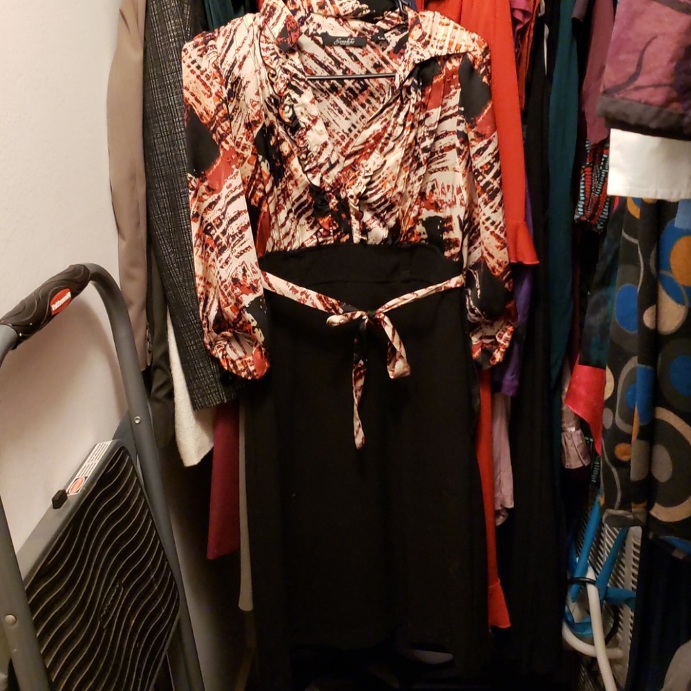 Dress that is like skirt and blouse together red